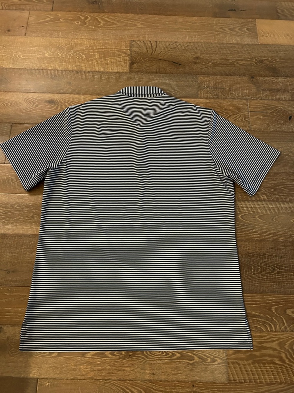 Johnnie-O Striped Navy & White Polo Golf Shirt - Picture 5 of 6